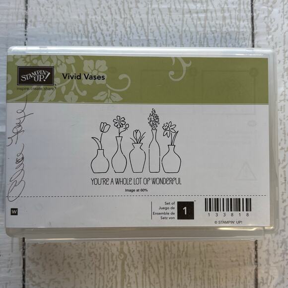 Stampin' Up! Vivid Vases Set of 1 You're A Whole Lot Of Wonderful - Picture 1 of 15